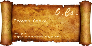 Orovan Cseke névjegykártya
